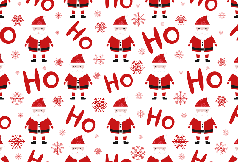 Mikulás és hohoho minta vinil szőnyeg karácsony - TenStickers
