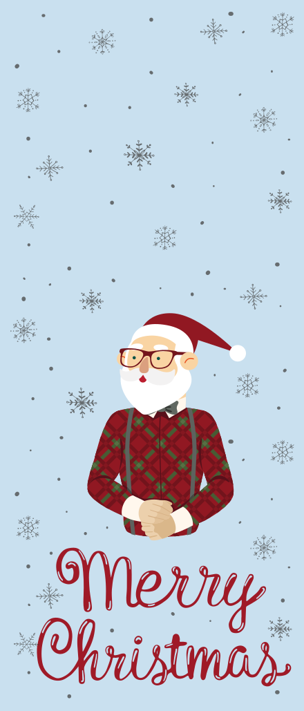 Boldog hipster karácsony vinil szőnyeg - TenStickers