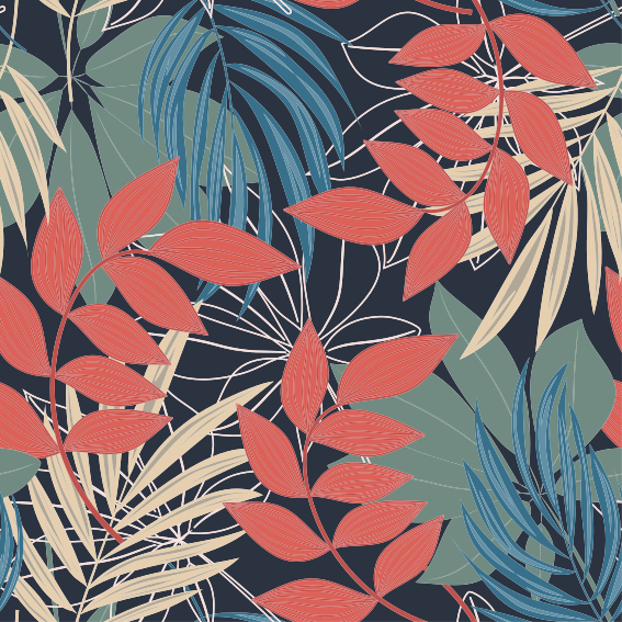 Modern elegáns fauna és flora mintás vinil szőnyeg - TenStickers