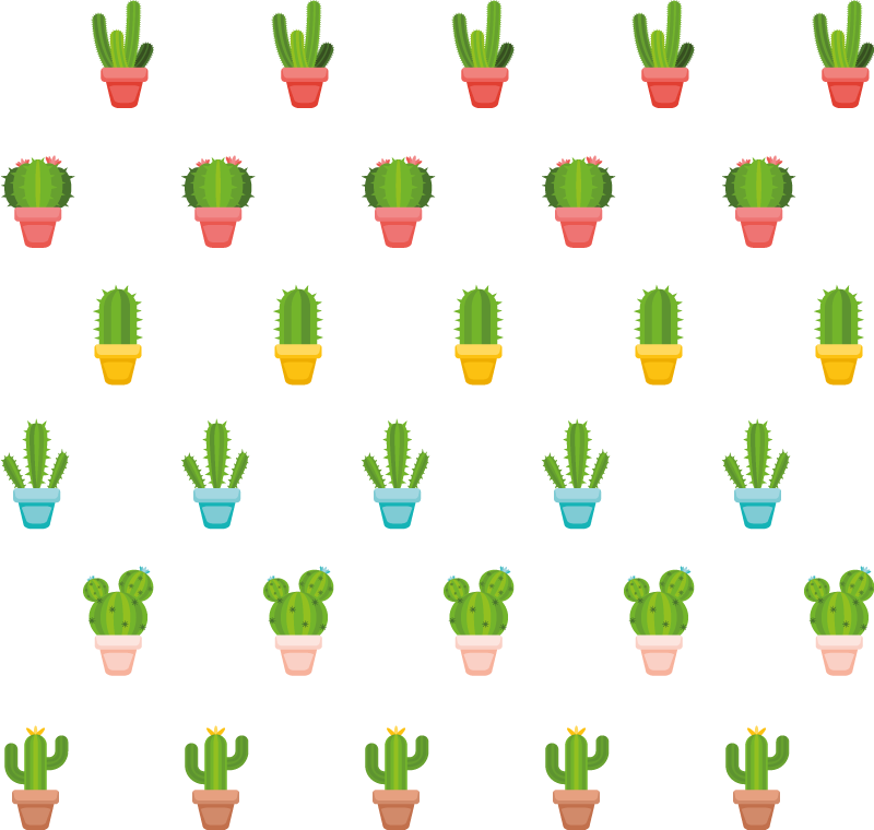 Cactus mintás vinil szőnyeg virágok és növények - TenStickers