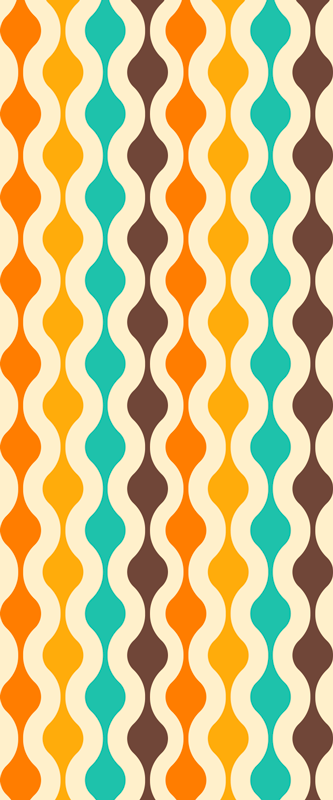 Geometrikus retro középkor 70-es vinil szőnyeg konyha - TenStickers