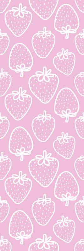 Rózsaszín eper mintás vinil szőnyeg konyha - TenStickers