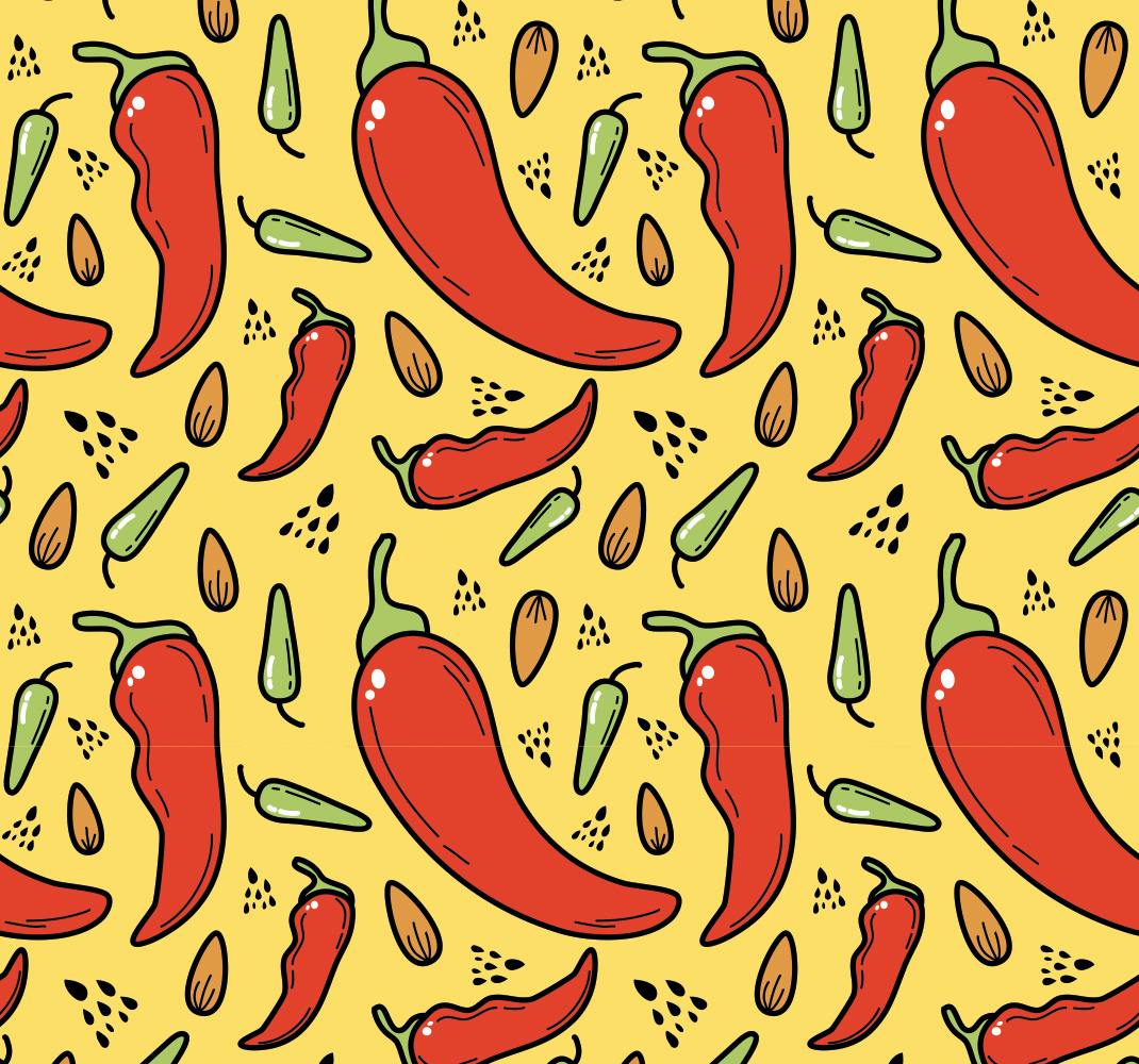 Piros és zöld csípős paprika vinil szőnyeg konyha - TenStickers