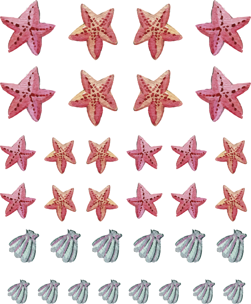 Tengeri csillag vinil szőnyeg fürdő esetében - TenStickers