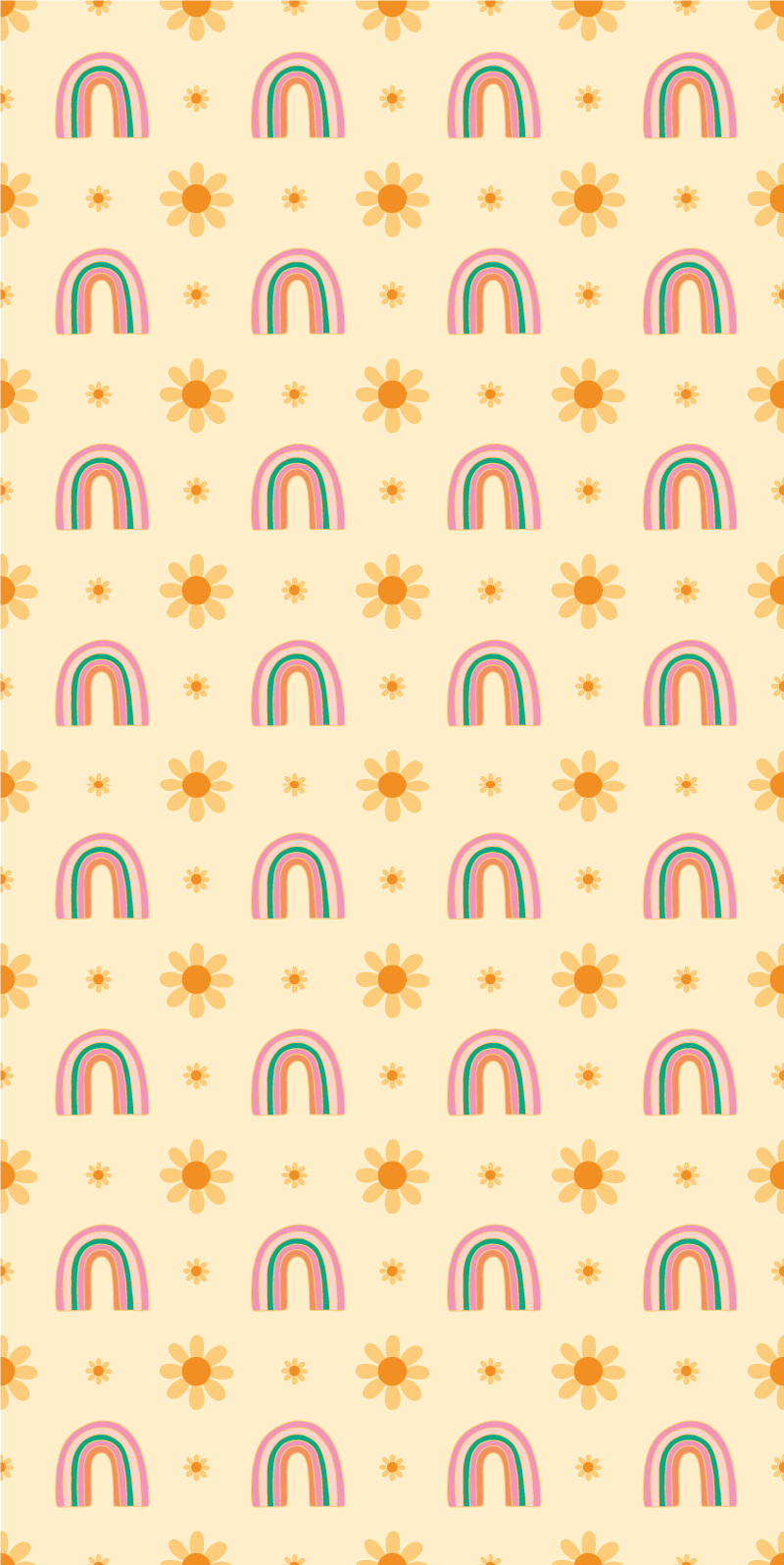 Virágok és szivárványok vinil szőnyeg virágok és növények - TenStickers