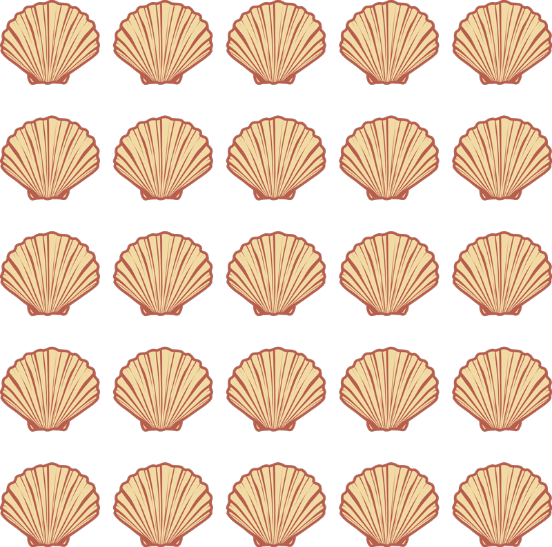 Tengeri kagyló mintás vinil szőnyeg virágok és növények - TenStickers