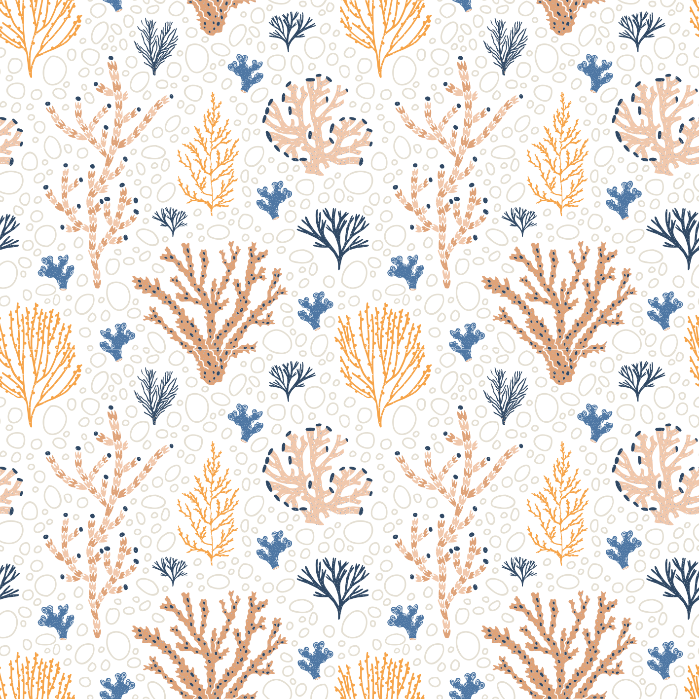 Stílusos korall mintás vinil szőnyeg virágok és növények - TenStickers