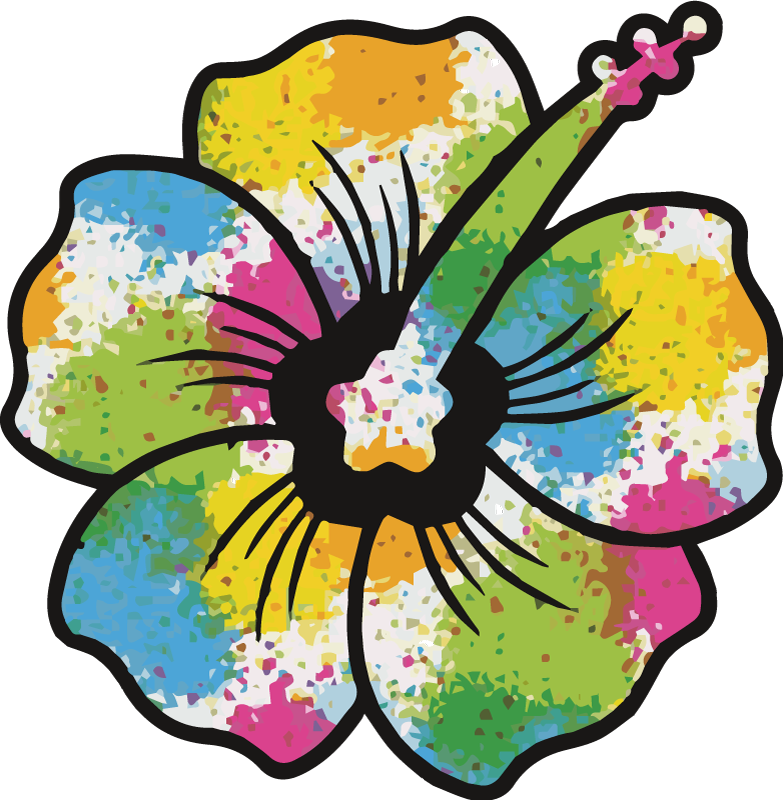 Színes hibiscus virág vinil szőnyeg hálószoba - TenStickers
