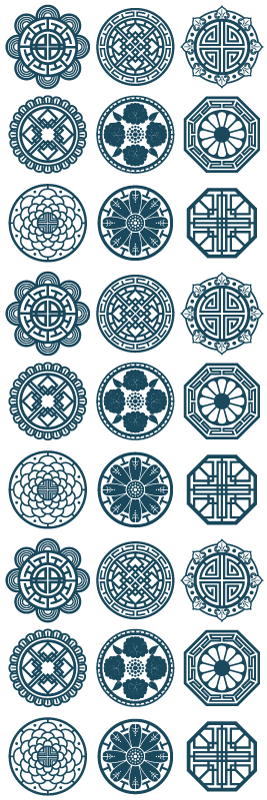 Vinil szőnyeg geometriai koreai formákhoz - TenStickers