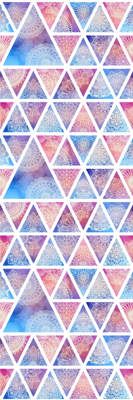 Vinil szőnyeg geometriai etnikai virágos háromszögekkel - TenStickers