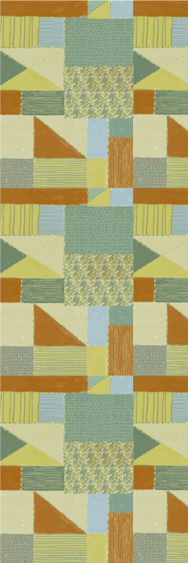 Patchwork színes háromszög geometriai vinil szőnyeg - TenStickers