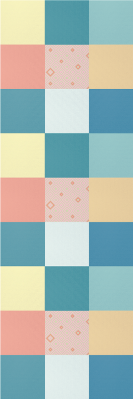 Színes retro patchwork vinil szőnyeg geometriai - TenStickers