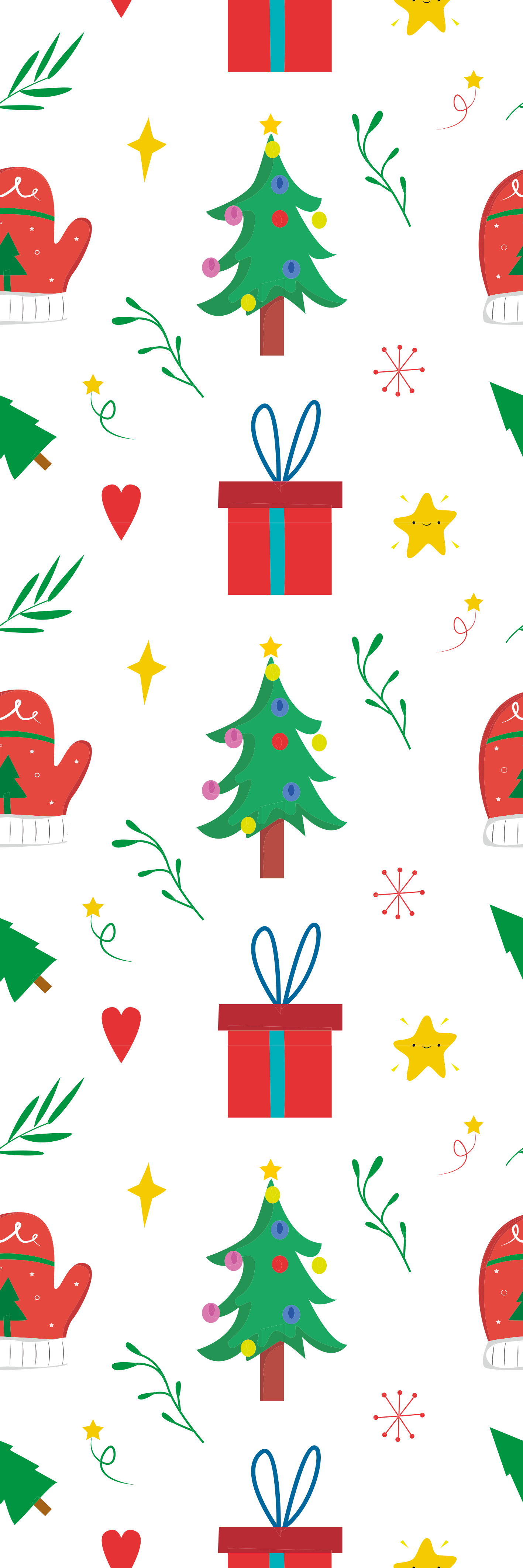 Karácsonyi vinil szőnyeg színes ajándékokkal és kesztyűkkel - TenStickers