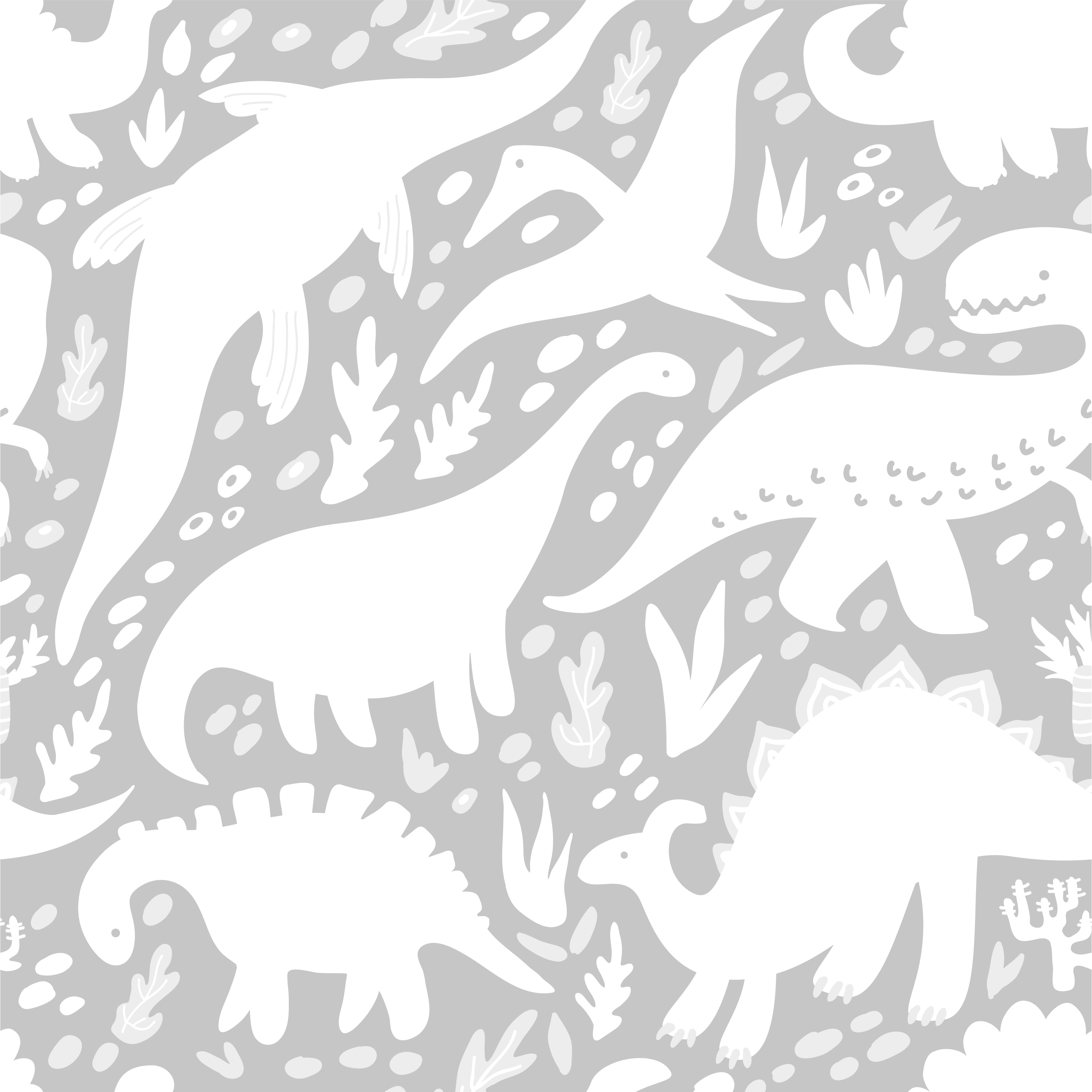 Dinoszaurusz fehér mintás vinil szőnyeg hálószoba - TenStickers