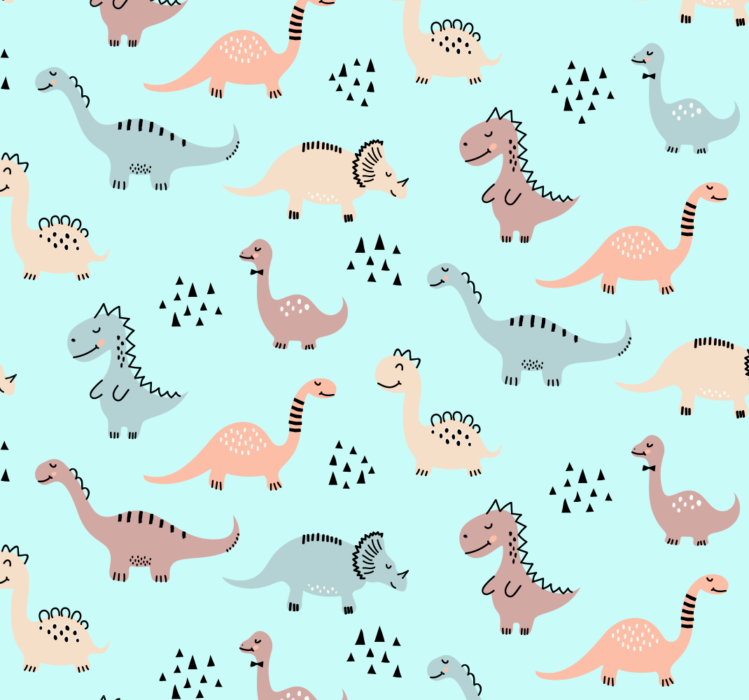 Sárga és zöld dinoszauruszos vinil szőnyeg hálószoba - TenStickers