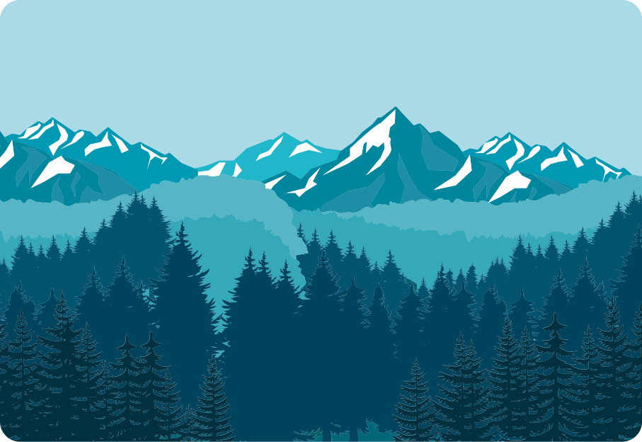 Vinil szőnyeg természet - teljes kék/zöld táj - TenStickers