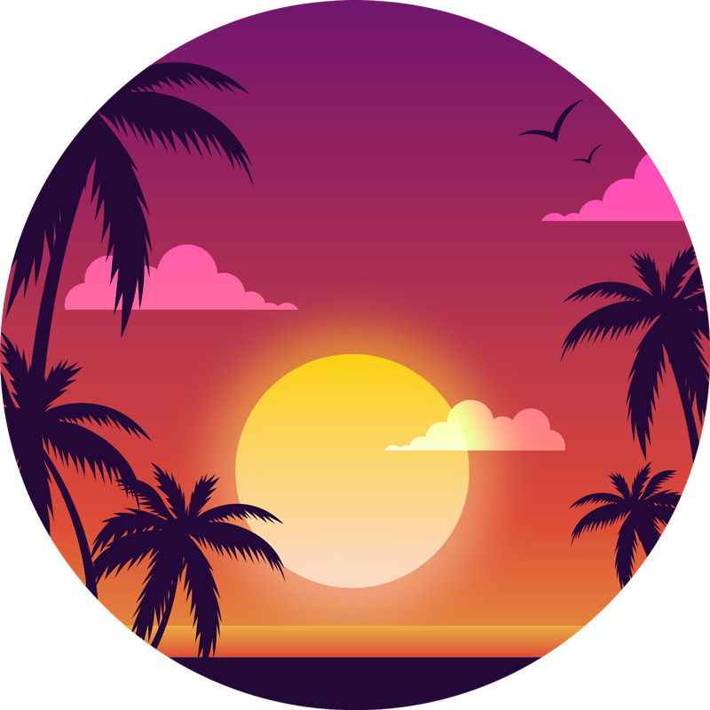 70-es évek naplemente vinil szőnyeg természet - TenStickers