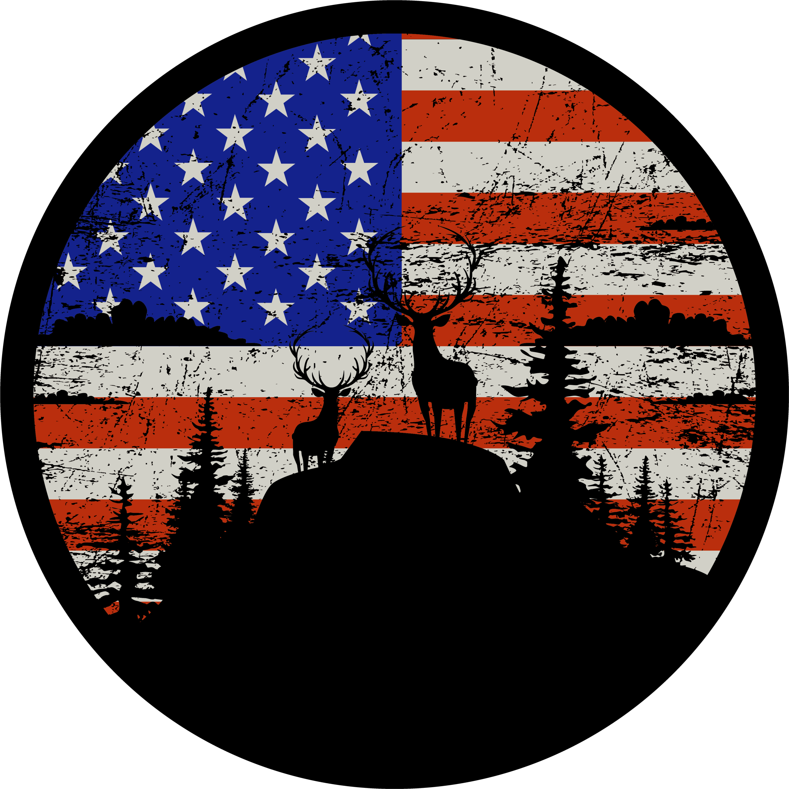 Amerikai zászlós hegy sziluett vinil szőnyeg természet - TenStickers