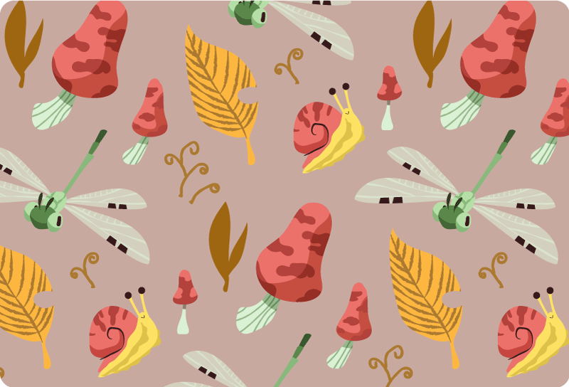Vinil szőnyeg természet őszi fauna és flora minta - TenStickers