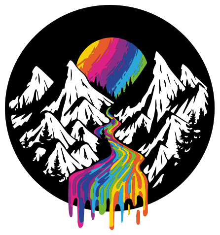 Szivárványhegy jelenet vinil szőnyeg természet - TenStickers