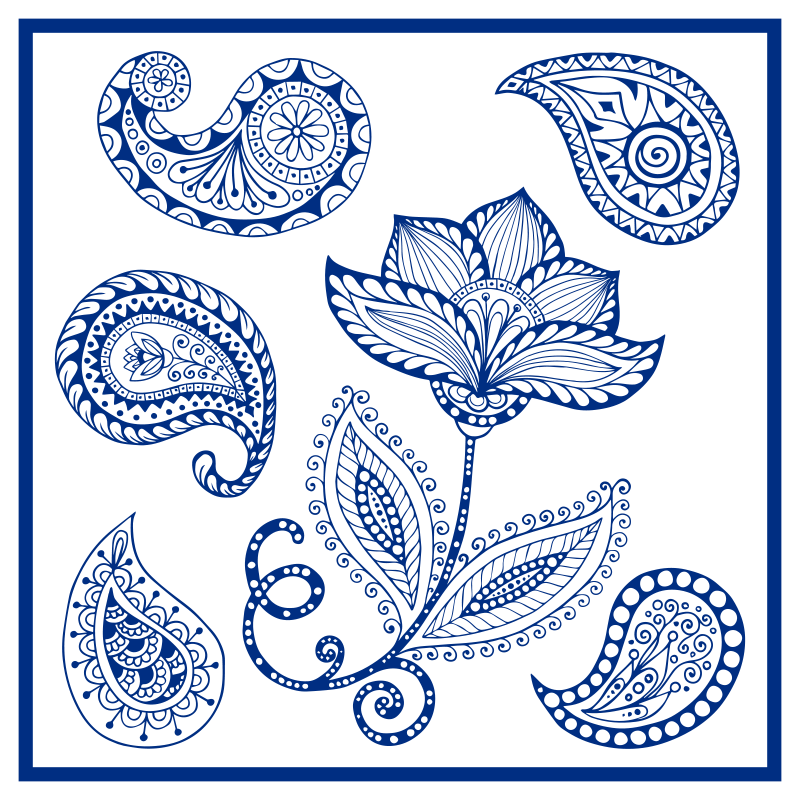 Botanikai paisley elem vinil szőnyeg természet - TenStickers