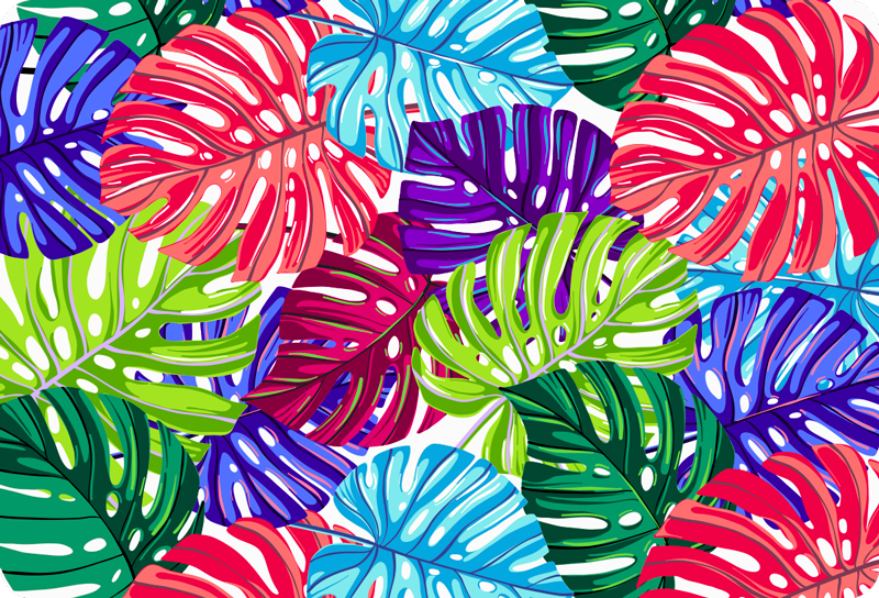 Monstera trópusi vinil szőnyeg virágok és növények - TenStickers