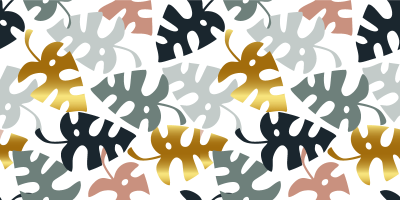 Arany és színes levelek vinil szőnyeg virágok és növények - TenStickers