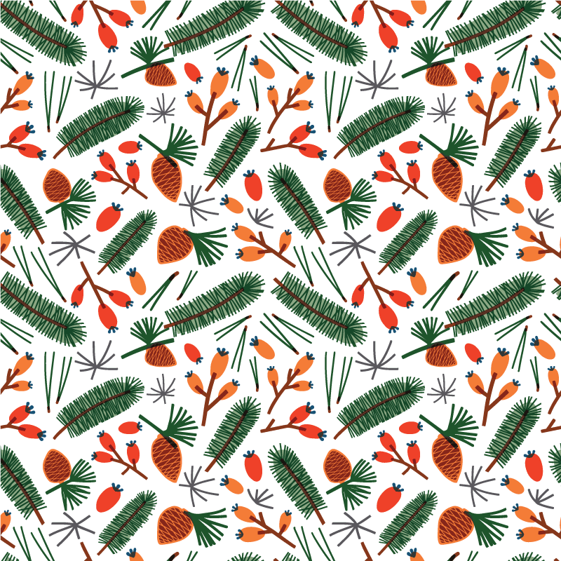 Vinil szőnyeg virágok és növények őszi levélminták - TenStickers