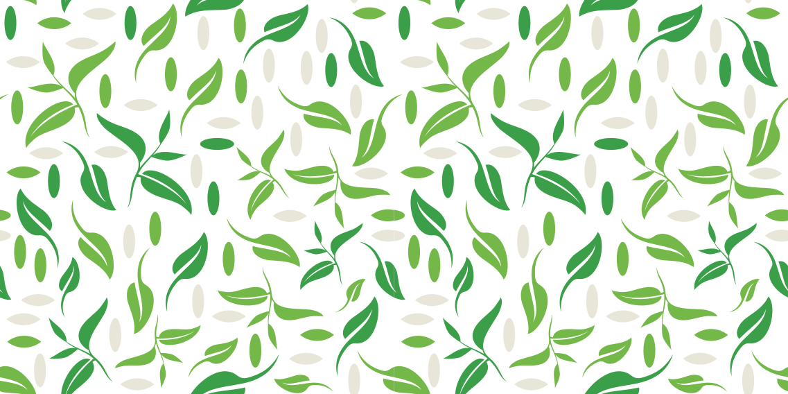 Kis zöld levelek mintázatú vinil szőnyeg virágok és növények - TenStickers