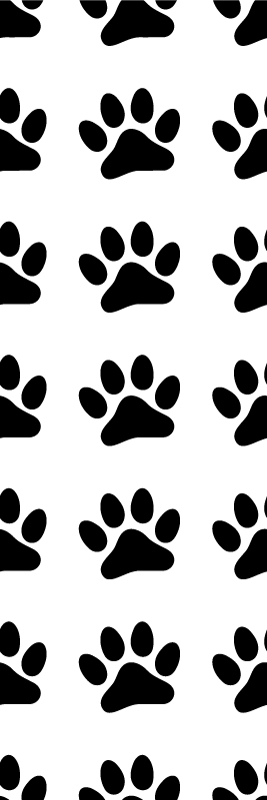 Fekete-fehér kutyanyomok vinil szőnyeg hálószoba - TenStickers