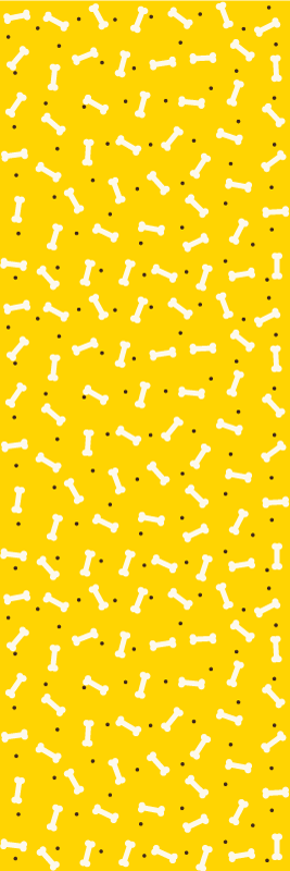 Aranyos sárga hátterű kutyacsont vinil szőnyeg hálószoba - TenStickers