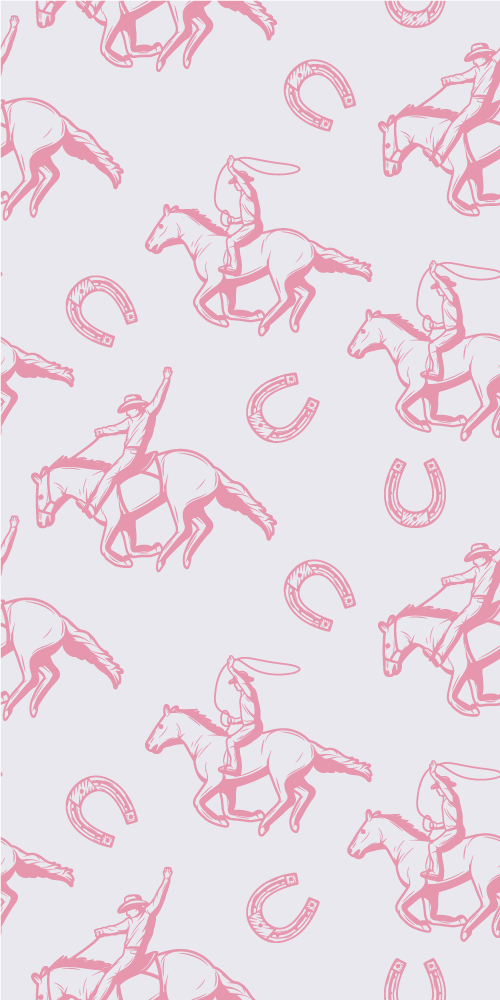 Rózsaszín cowboy ló minta vinil szőnyeg hálószoba - TenStickers