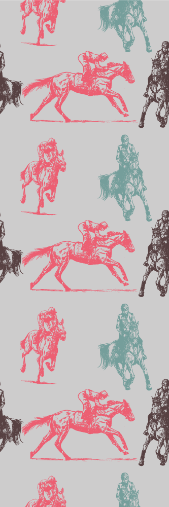 Színes ló minta szürke háttéren vinil szőnyeg hálószoba - TenStickers