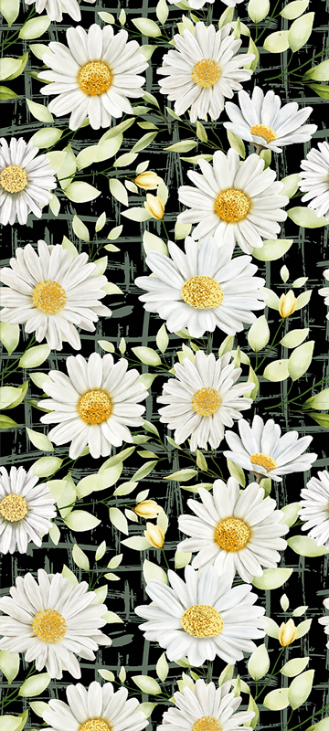 Valósághű margaréták csíkos mintán vinil szőnyeg hálószoba - TenStickers