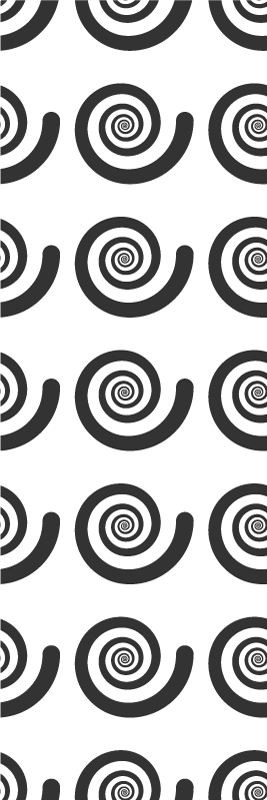 Fekete-fehér hipnotikus retro spirál vinil szőnyeg hálószoba - TenStickers