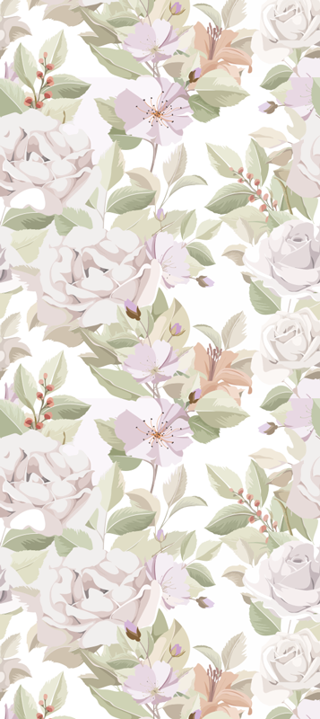 Elegáns virágmintás vinil szőnyeg hálószoba - TenStickers