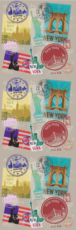 Régi nyc kollázs vinil szőnyeg hálószoba - TenStickers