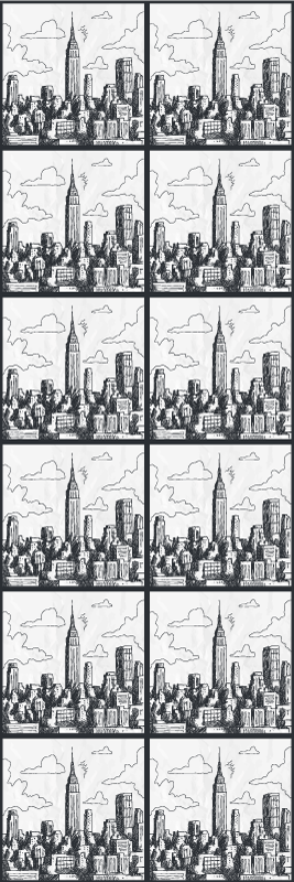 Nyc vázlat kollázs vinil szőnyeg hálószoba - TenStickers