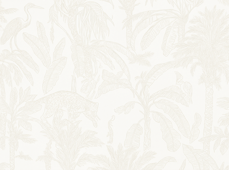 Világos bézs dzsungel vinil szőnyeg hálószoba - TenStickers