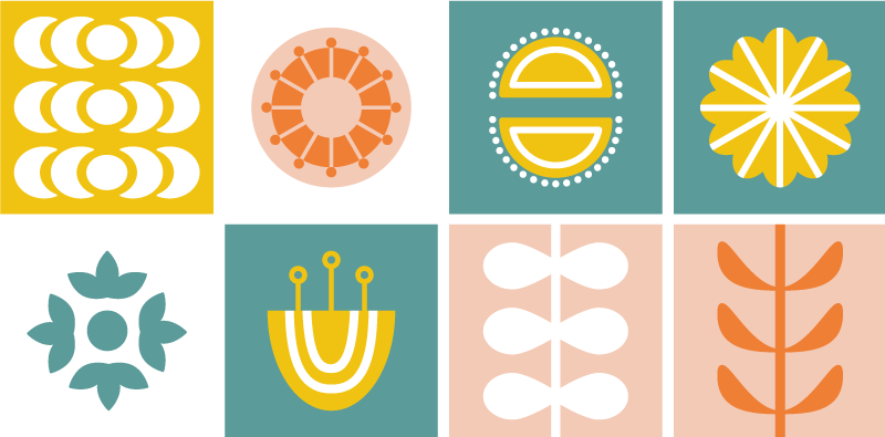 Geometriai vinil szőnyeg norvég csempe - TenStickers