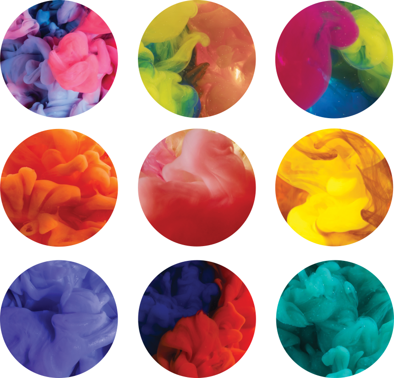 Színes füst matricák - geometriai vinil szőnyeg - TenStickers