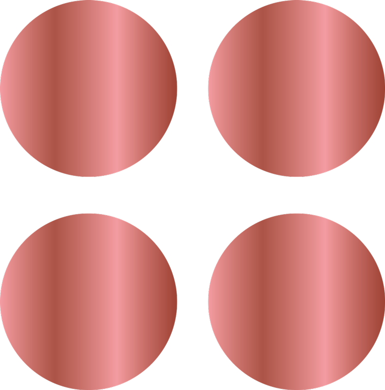 Geometriai vinil szőnyeg rózsaarany pöttyös - TenStickers