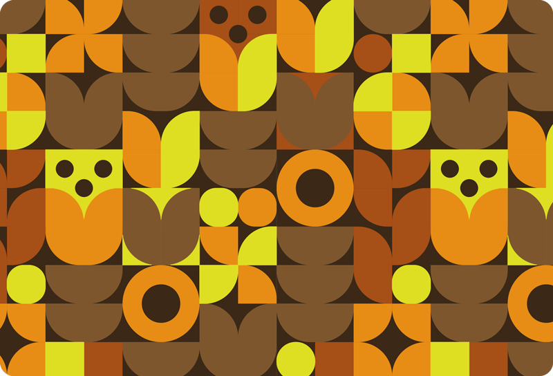 Absztrakt 70-es évek laptop vinil szőnyeg geometriai - TenStickers