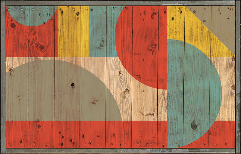 Vinil szőnyeg geometriai - geometria fával - TenStickers