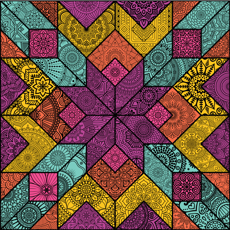 Színes geometriai elemek vinil szőnyeg geometriai - TenStickers