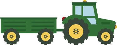 Zöld traktor és vagon vinil szőnyeg gyerekeknek - TenStickers