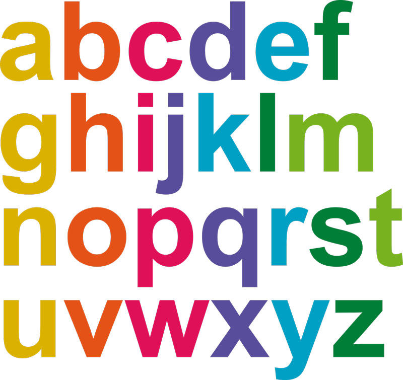 Minimalista színes ábécé vinil szőnyeg gyerekeknek - TenStickers