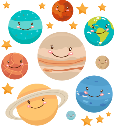 Gyerek vinil szőnyeg - naprendszer matricák - TenStickers