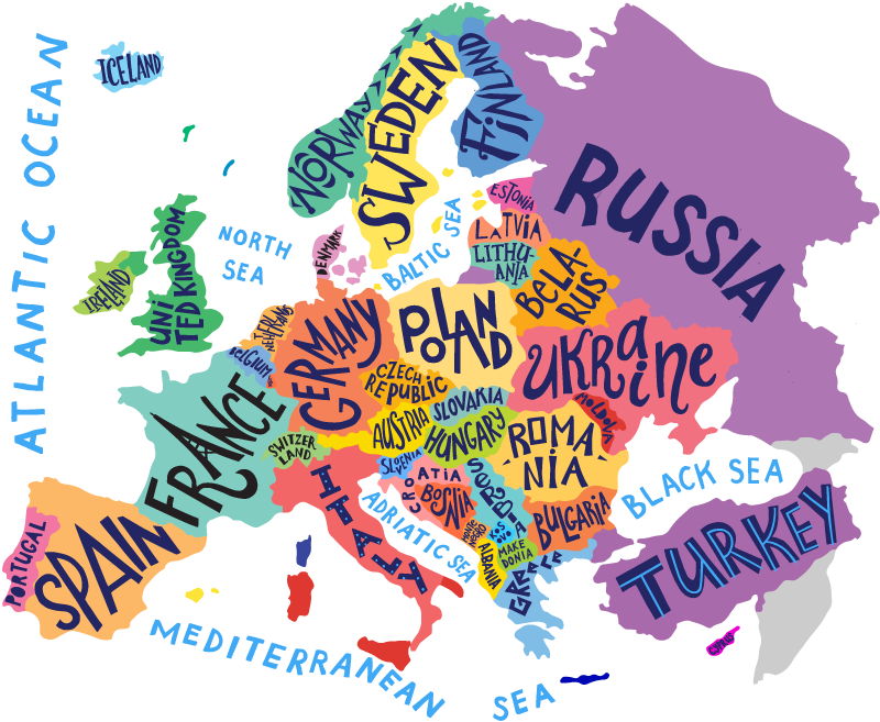 Gyerekeknek készült vinil szőnyeg - gyerek európa térkép - TenStickers