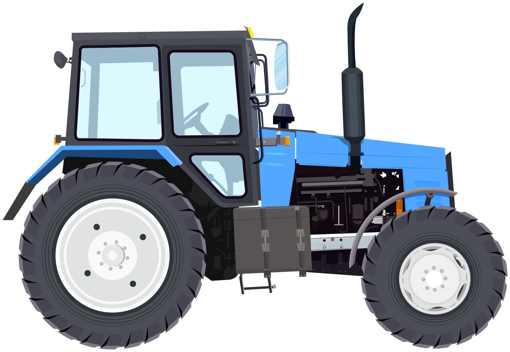 Kék modern traktor vinil szőnyeg gyerekeknek - TenStickers